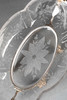 独角鹿西洋古董1880年代法国出品路易十五风格卷叶纹镀银精雕装饰花卉主题蚀刻水晶双耳果盘套件 商品缩略图5