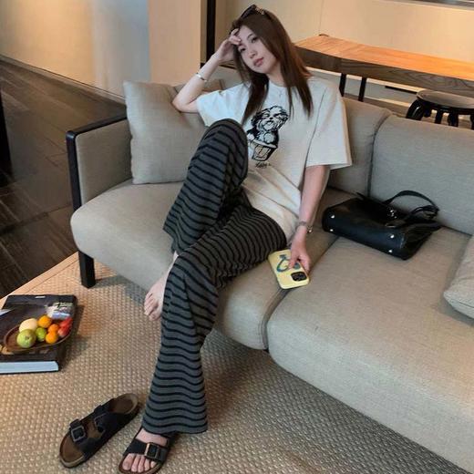 宽条纹超柔慵懒布制裤-纪念日百货门店同款167046537 商品图0