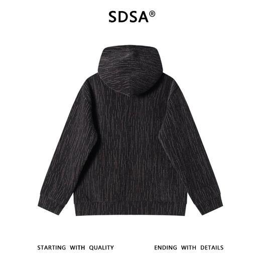 WY1414SDSA男士秋冬新款痞帅男装潮牌撞色肌理感抽绳连帽卫衣百搭时尚 商品图4