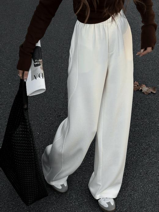 MUFIASITI直筒羊毛阔腿裤，这样穿时髦松弛又高级！【3-5天发货】 商品图0