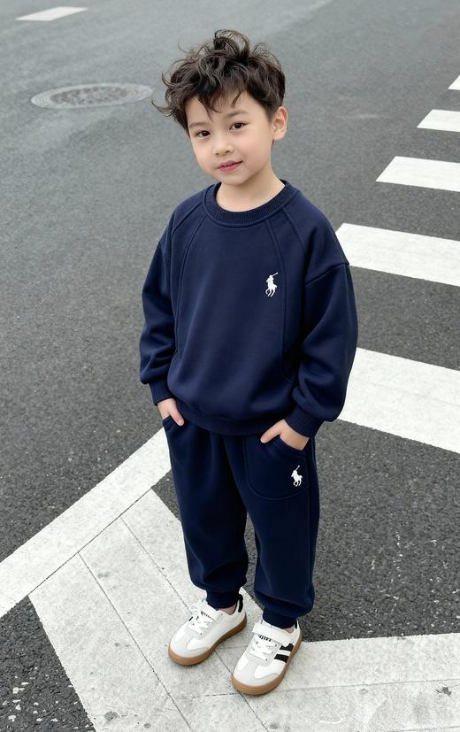 拉夫| L@小马 奥利绒暖绒系列 插肩暖绒套装小马刺绣卫衣卫裤 商品图3