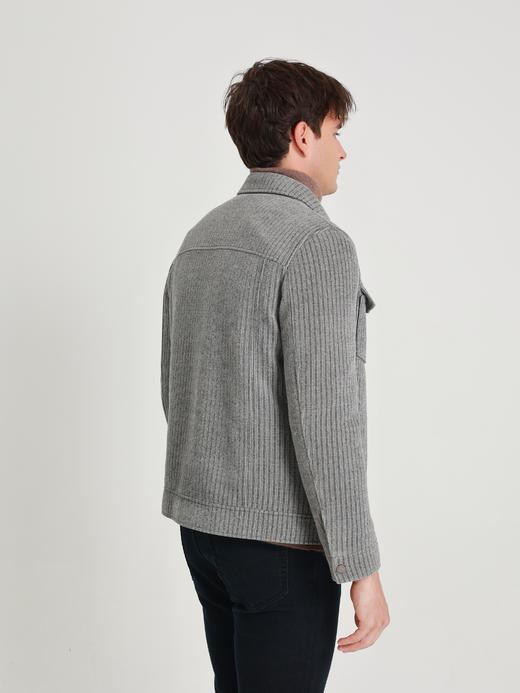 callisto海豚灰雪尼尔灯芯绒兔毛内胆外套 商品图4