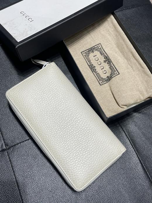【超惠秒】GUCCI GG Marmont 白色真皮带钻缎带金属logo 长钱包/手拿包 11606 商品图1