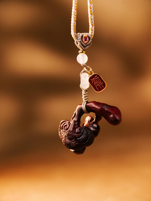 元和堂迷罗 小叶紫檀巧雕灵芝吊坠 【器悟雅玩】 商品图1