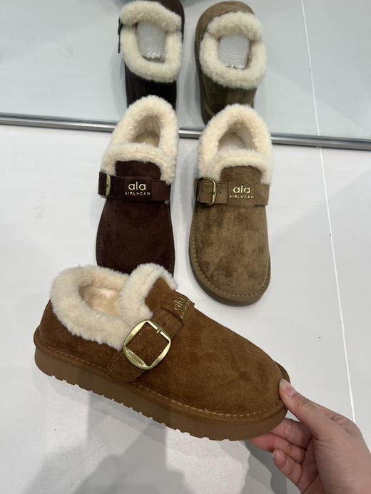 【HF】无忧购冬季复古厚底勃肯鞋烫金字母装饰加绒鞋K021（截单后3-5天发货） 商品图6