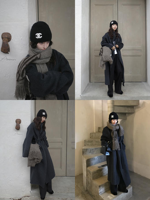 HIDEMI 大秀款青藏高原可溯源牦牛绒拉毛长拉绒logo系列加厚款围巾 商品图6