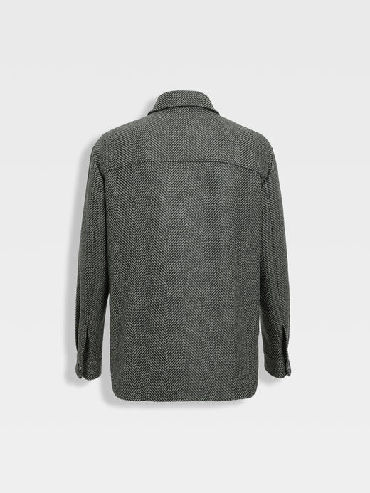 callisto橄榄绿全羊毛工装衬衫款外套 商品图1