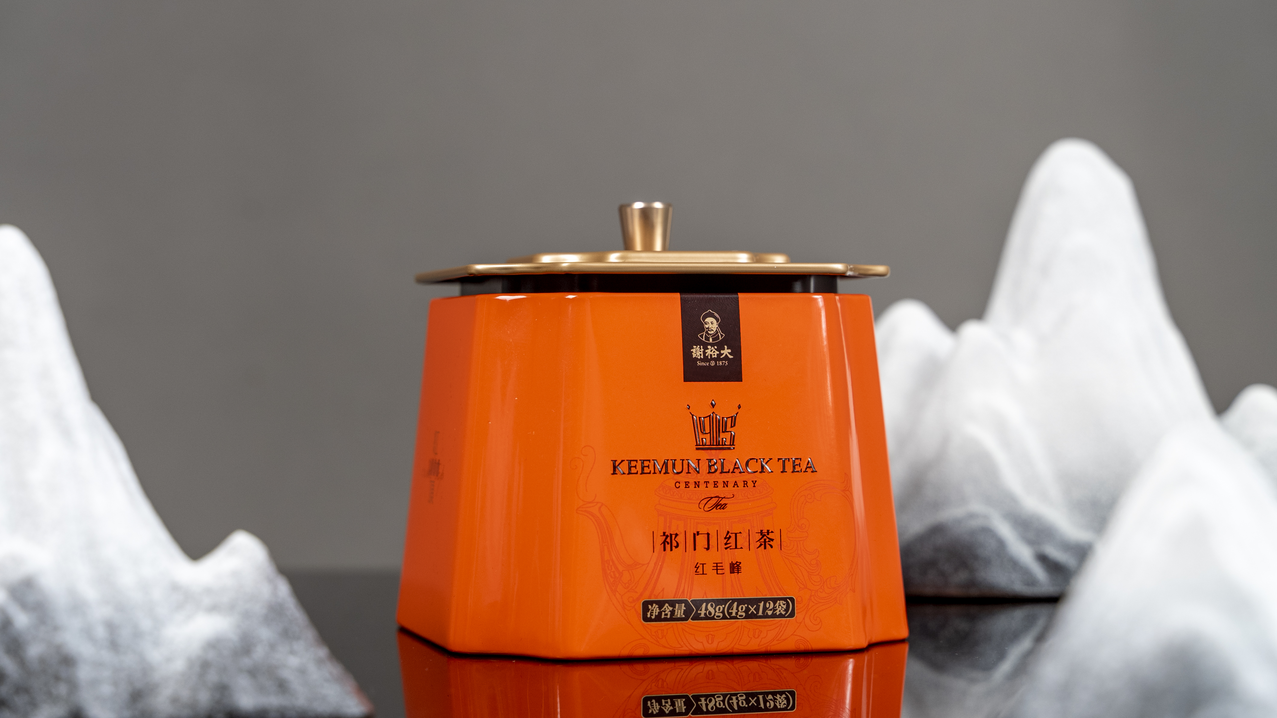 谢裕大祁门红茶 金冠系列 祁红毛峰 红顶1000听装（48g）