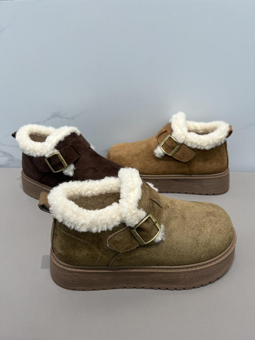 【HF】无忧购冬季高帮厚底勃肯鞋女一脚蹬加绒鞋19-7（截单后3-5天发货） 商品图1