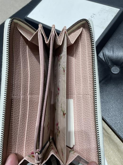 【超惠秒】GUCCI GG Marmont 白色真皮带钻缎带金属logo 长钱包/手拿包 11606 商品图9