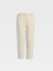 callisto米白罗马柱条纹立体条绒休闲裤 商品缩略图0