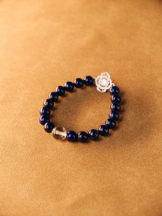 青金石单圈手串配白水晶 珠型0.8【器悟雅玩】 商品图0