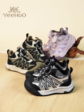 【英氏YeeHo0童鞋冬季保暖加绒旋转纽扣运动鞋YHBS2541904】英氏运动鞋的设计紧跟潮流，如冬季加绒款采用独特的设计线条，流畅又动感，还有撞色拼接等设计，能轻松打造出潮娃造型。