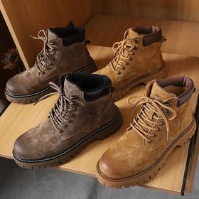 复古风户外登山靴高帮工装靴大黄靴