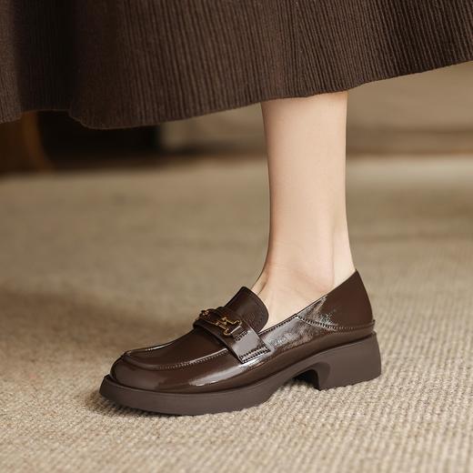 【一脚蹬英伦小皮鞋】 透气软底真皮乐福鞋3.5CM-CC 商品图1