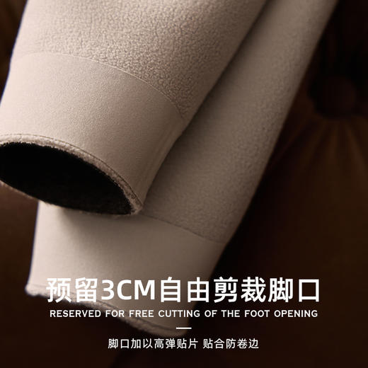 羊绒蛋白小暖炉收腹平纹加绒九分打底裤 1109 薄绒厚绒可选 60S支精梳棉触感细腻柔软，加宽11cm高腰设计，轻压包裹不紧绷 视觉拉长腿部线条 更显纤细 商品图6