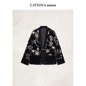 凯喜雅  桑蚕丝丝绒国风外套