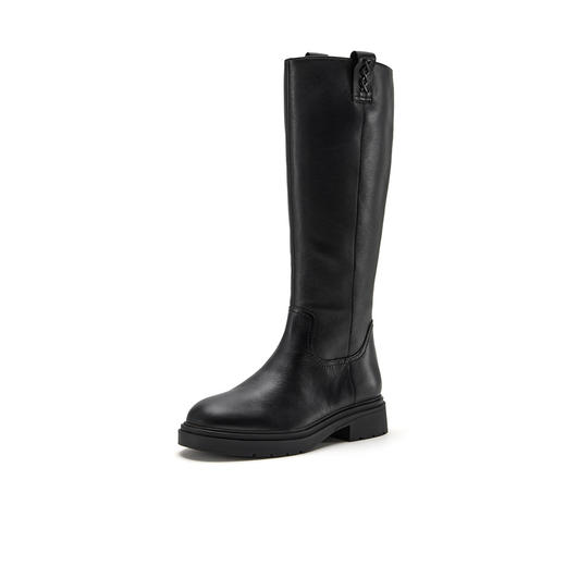 【云粉节】BF楼Bata及膝骑士靴女2025冬款牛皮粗跟百搭长筒靴AC247DG5   吊牌价2059   活动价1399 商品图0