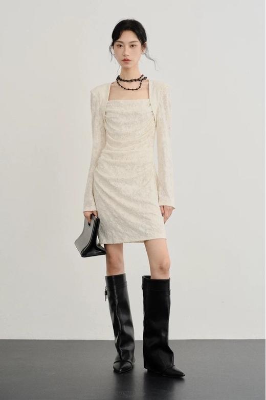 SIA SAYLOR 法式洋气设计感提花显瘦连衣裙 21578 商品图1