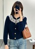 女款羊毛钩花针织开衫毛衣la008 商品缩略图3