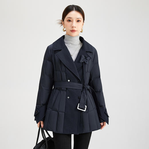 QS25冬季新款经典鹅绒服防风保暖百搭纯色气质上衣女0017 商品图3