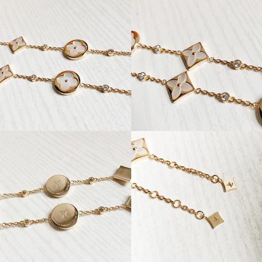 D111919老花白贝母Monogram四叶草造型四花手链 商品图5