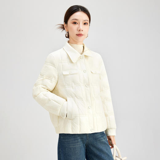 QS轻薄羽绒服纯色外套女冬季加厚保暖多口袋内外穿日常休闲户外8505 商品图2