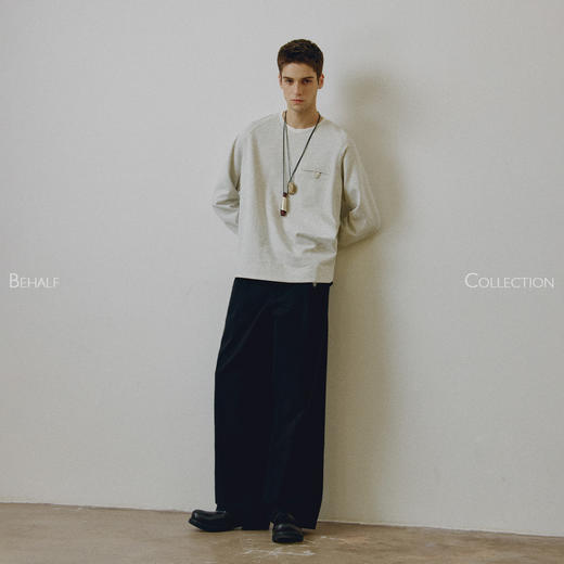 714street高端线 BEHALF 混纺锦棉波纹领贝壳扣 弧形下摆口袋长袖 商品图3