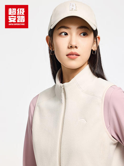 超级安踏加绒运动马甲女士秋冬户外修身抓绒保暖内搭外穿背心162546703U 商品图2