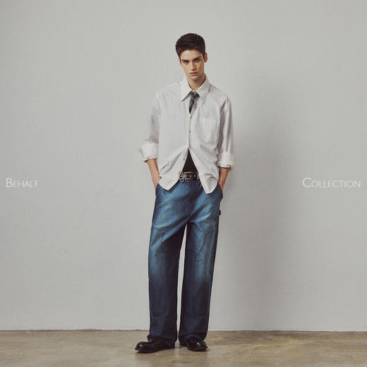 714street高端线BEHALF Moleskin法工百年面料鼹鼠皮水洗马骝长裤 商品图1