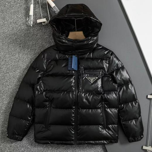 D111934胸前拉链设计25年秋冬黑杏拼色白鸭绒羽绒服 商品图5