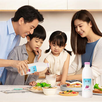 简爱葡萄味酸奶1.08kg*1瓶 家庭分享装低温酸奶风味发酵乳 商品图1