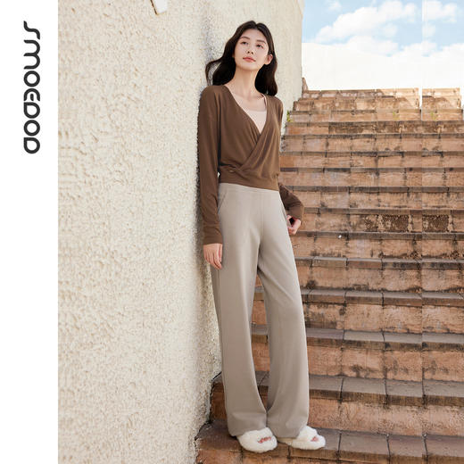 SMOEDOD/水沐伊朵长裤外穿直筒裤阔腿裤秋季休闲裤口袋运动裤6635 商品图5