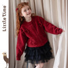 littletime女童开衫2025秋冬新款蝴蝶结针织红色新年红毛衣外套 商品缩略图3
