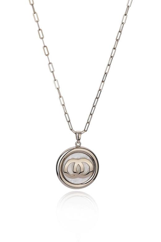 Oflye潮流饰品  双C项链女潮长款时尚毛衣链复古气质小香风吊坠网红衣服配饰项链 商品图4