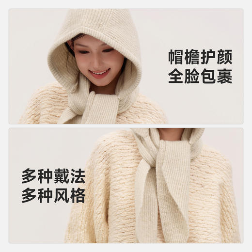 【文怡之选】VVC 燃点·绒云围巾帽 一帽两戴 亲肤柔软 可戴可围 VTW5S503 商品图3