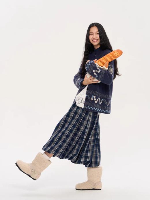 heris/H53104/普鲁士花园提花 厚实圈圈纱 慵懒宽松大毛衣外套 商品图1