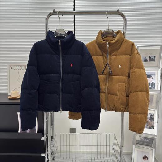 D111958复古时髦灯芯绒保暖立领舒适面包羽绒服 商品图0