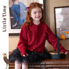 littletime女童开衫2025秋冬新款蝴蝶结针织红色新年红毛衣外套 商品缩略图0