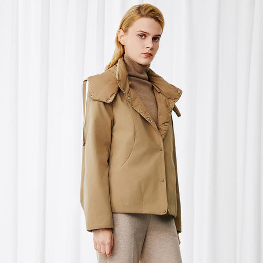 EITIE爱特爱防风显瘦短款保暖舒适纯色连帽羽绒服外套冬新款8011711 商品图3