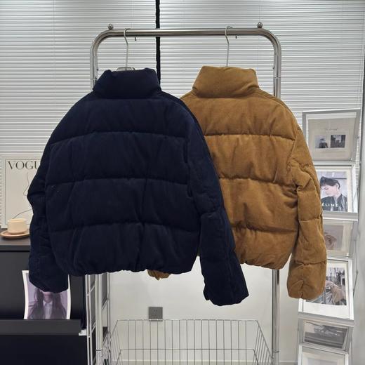 D111958复古时髦灯芯绒保暖立领舒适面包羽绒服 商品图2