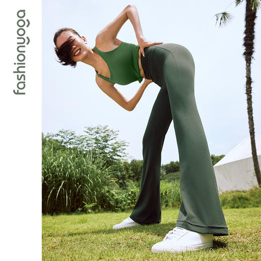 FC12908裸塑超模裤凡圣瑜伽简单长腿喇叭裤 商品图3