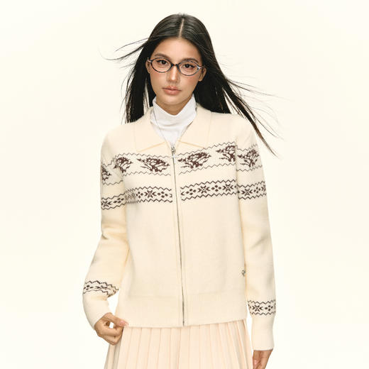 Ariseism 美式复古设计感开衫毛衣女秋季新款上衣 商品图2