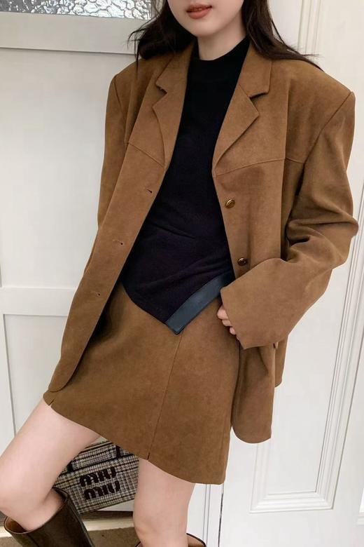 Kai & Kiera 经典棕色气质通勤西装半裙套装 21627 商品图4