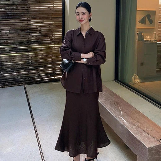 凡戴克棕棉麻天丝衬衫 | 冬天穿「凡戴克棕」衬衫，真显白！【3-5天发货，周末顺延】 商品图9