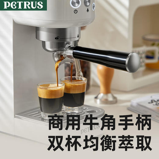 柏翠（petrus）咖啡机意式家用小型小白醒醒Pro复古迷你办公室用全半自动浓缩打奶泡一体机 PE3366Pro 节日送好物 小白醒醒Pro 商品图5