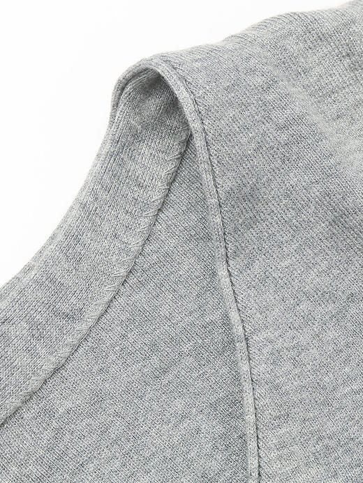 新款浅灰色设计感绑带针织开衫 假两件 V 领短款毛衣 小众气质修身百搭上衣 商品图2