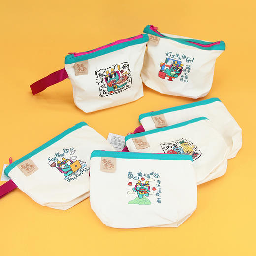 Tai集泰山文创石敢当收纳袋化妆包帆布零钱袋手提多种款式可选 商品图1