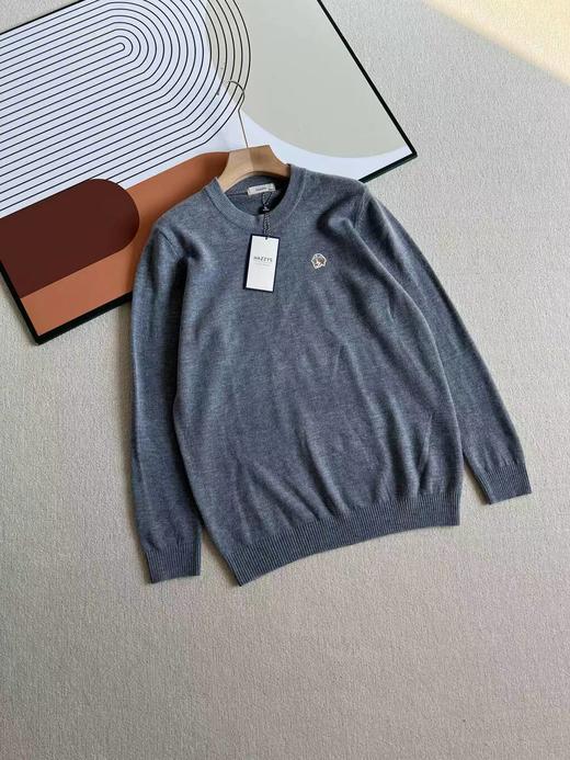 D111920秋冬新款纯色通勤上衣男保暖休闲毛衣羊绒针织衫上衣 商品图2