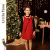 littletime儿童秋冬毛呢背心裙红色礼服裙年服女童小香风连衣裙 商品缩略图2
